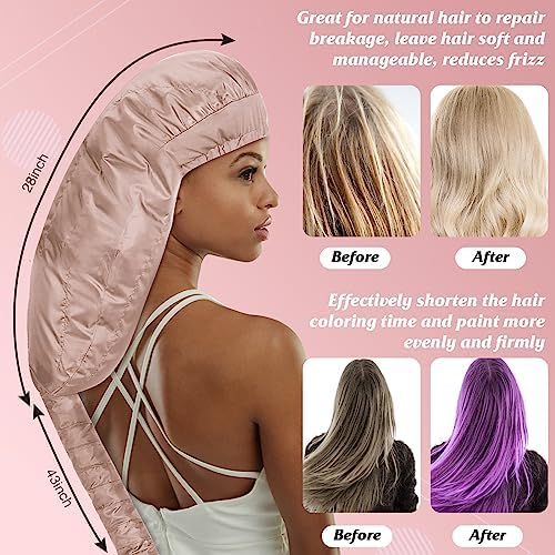 Bonnet Hair Dryer Attachment - Bonnet Hood Dryer with Headband that Reduces Heat Around Ears and Neck, Use for Hair Styling, Hair Drying, Curling and Deep Conditioning (Extended Version, Pink) - Image 5