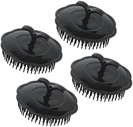 Segbeauty Mens Shampoo Brush, 4pcs Scalp Massage Brushes, Massage Hair Brush Floriated Shower Comb for Deep Cleaning Hair Men's Hand Brush Plastic Growth Beard Brush Pet Grooming Round Palm Brush - Image 2