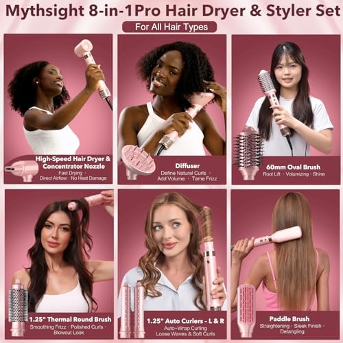 Mythsight StyleVibe 8-in-1 Air Styler with Hair Dryer & Auto-Wrap Curl L/R - Image 2