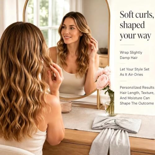 2-in-1 Heatless Curling Headband for Women & Flexible Curling Rods,Achieves Heatless Curls Overnight, No Heat Damage – Heatless Curlers with Flexible Fit – Great During Gym Sessions, Travel - Image 5