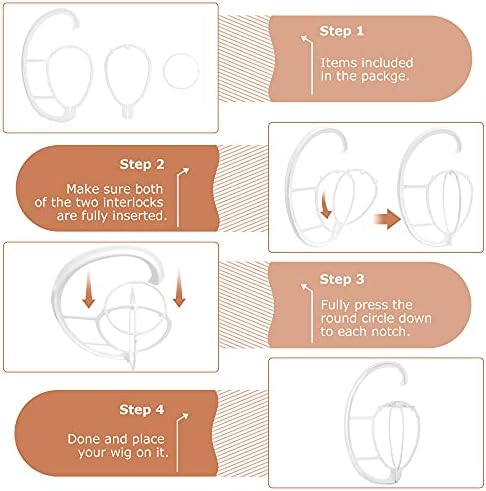 Dreamlover Hanging Wig Stand for Fast Drying Wig, White, 2 Sets - Image 6
