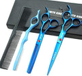 7.0 Inches Professional hair cutting thinning scissors set with razor (Blue) by Smithking