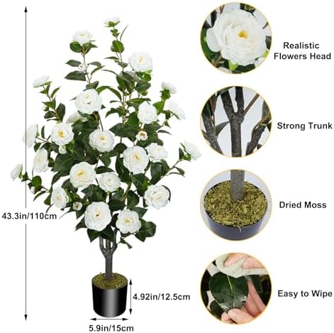 43.3"/3.6FT Artificial Camellia Trees for Outdoor - Image 2
