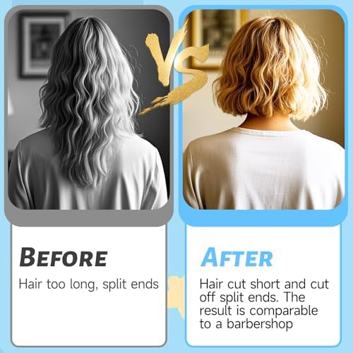 Professional Hair Styling Tools: DIY Layering and Trimming Kit with Clips, Guide for Bangs, Layers, Split Ends - Blue - Image 4