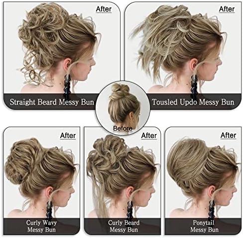 HMD 5 Pieces Messy Hair Bun Hairpiece Tousled Updo for Women - Image 4