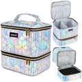 SAVILAND PU Leather Nail Polish Organizer Bag for Nail Tech, Holographic by SAVILAND