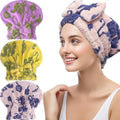Jseng 3Packs Microfiber Hair Towel for Women - Quick-Drying, Super Absorbent Hair Wrap with Bow Design, Soft Hair Towel Turban for Curly Long Wet Hair by Jseng