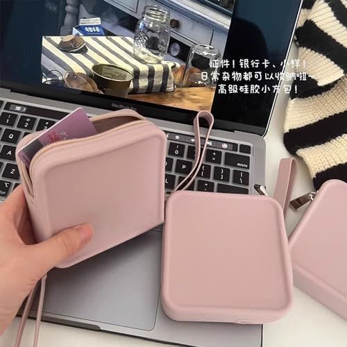 Silicone Mini Makeup Bag Pouch for Purse, Small Cosmetic Travel Bag Zipper Pouch Waterproof Cute Coin Purse Portable Makeup Storage Bag Travel Toiletry Organizers Bag for Women Girls - Image 7