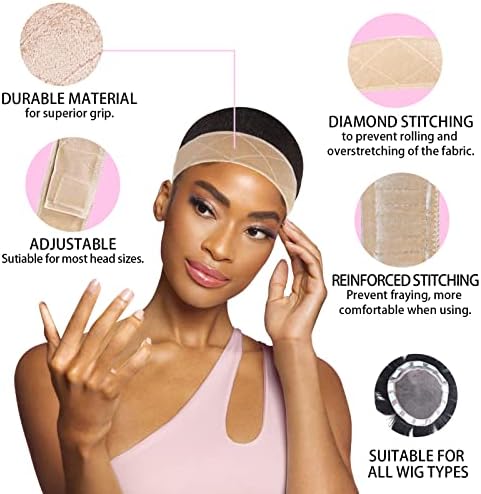 Goiple 11 PCS Wig Kit for Lace Front Wigs for Beginners, Hair Wax Stick Lace Melting Elastic Band for Wigs, Edge Laying Scarf, Eyebrow Razor, Tweezer, Edge Brush, Wig Band, Mini Scissor, Comb (Beige) - Image 2