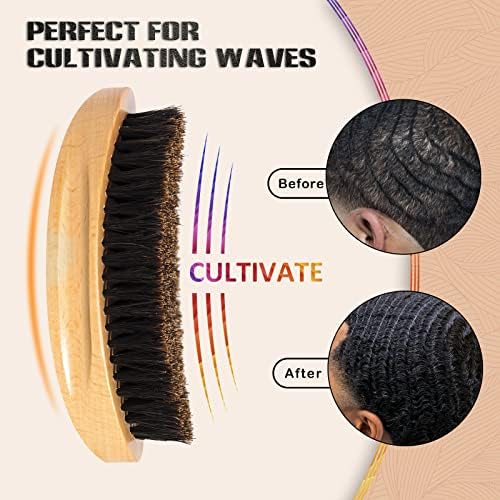 Hair Brush for Men, Soft Wave Brush, Boar Bristle Hair Brush for 360 Waves - Image 3