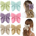 Seiolieliou 6Pcs Hair Bows for Women, Silky Satin Bow Hair Clips for Girls by Seiolieliou