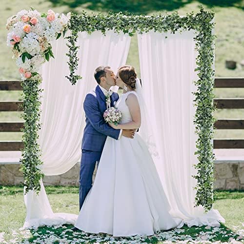 Sggvecsy Artificial Eucalyptus Garland 6 Pack Fake Eucalyptus Greenery Garland Faux Hanging Plants Artificial Vines, 5.6 Feet/Strand for Wedding Backdrop Arch Wall Table Party Outdoor Festival Decor - Image 2
