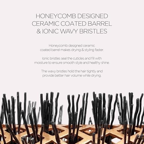 Magic Curling Round Brush (Wavy 1.3 Inch), Non-electronic, Self-Standing Round Quick Styling Brush, Great Blowout, Ceramic Coated/Ionic Thermal Barrel, Blowout Volume, Wave Styler - Image 3