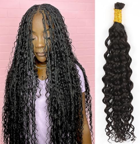 YWIGS Boho Hair for Braiding 100G Water Wave Human Braiding Hair NC 20inch by YWIGS