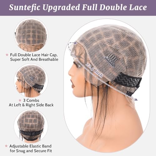 Braided Wig Cap With Human Baby Hair Crochet Wig Cap For Crochet Braids Hair Glueless Double Full Hd Lace Wig Caps For Black Women(#1B Black,113 Sections) - Image 4