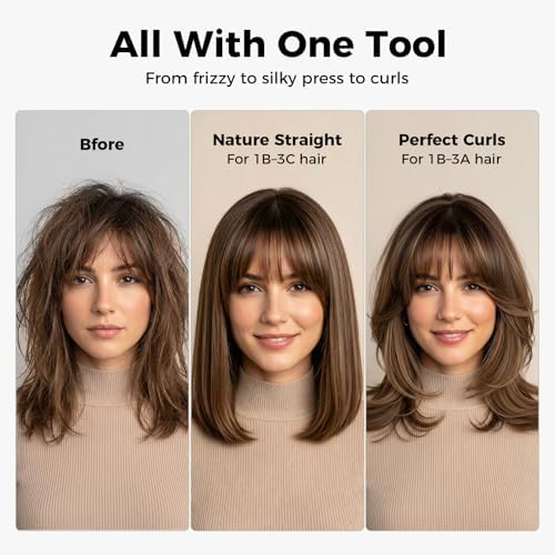 CARESKY® Cordless Curling Iron Brush 1‑1/2" Reduce Frizz for 1B-3C Curls - Image 2