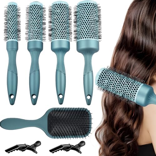 Round Brush Set&Paddle Hair Brush Design for BlowDrying Heat Styling by Aozzy