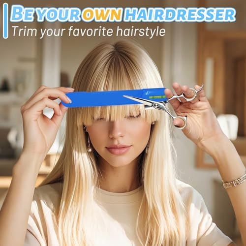 Professional Hair Styling Tools: DIY Layering and Trimming Kit with Clips, Guide for Bangs, Layers, Split Ends - Blue - Image 3