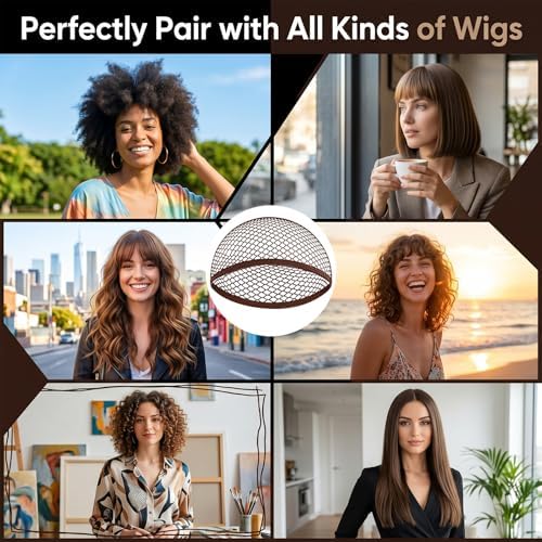 MEEZY 6 Pcs Brown Mesh Wig Caps for Women, Closed-End Fishnet Wig Cap Bulk Liner Weaving Hair Net for Women Men Halloween Cosplay Costume Dating Concerts Bachelorette Party - Image 5