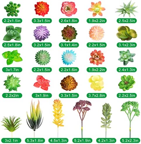 WILLBOND 50 Pcs 50 Pcs Bulk Mini Artificial Succulents Plants, Normal Style - Image 3
