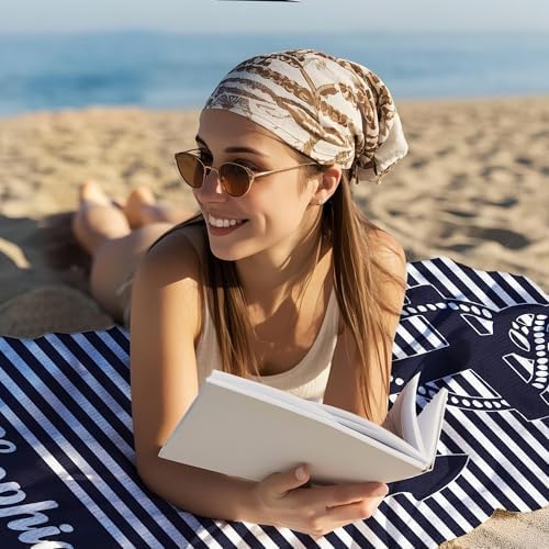 JML Personalized Beach Towel with Name, Custom Anchor Beach Towel, Customized Microfiber Pool Towel, Quick Dry & Absorbent Swim Towel for Adult,Anniversary, Birthday, Summer Holiday,Vacation - Image 5