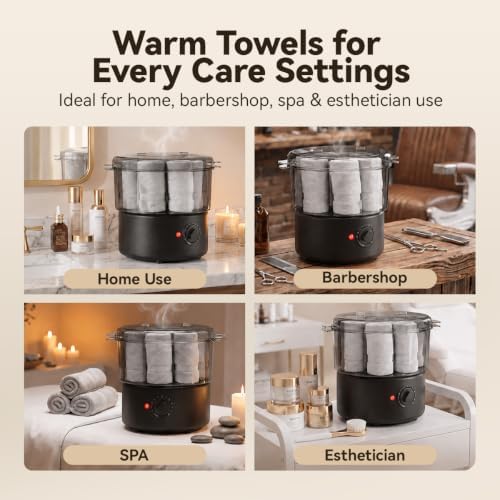 Towel Steamer, Mini Portable Hot Towel Warmer for Spa Salon-Black - Image 5