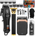 Hair Clippers for Men with LED Display, 4-Piece Cordless Grooming Kit with Hair Clipper, Beard Trimmer, Foil Shaver & Nose Trimmer, Complete Set for Home Barber by LQT