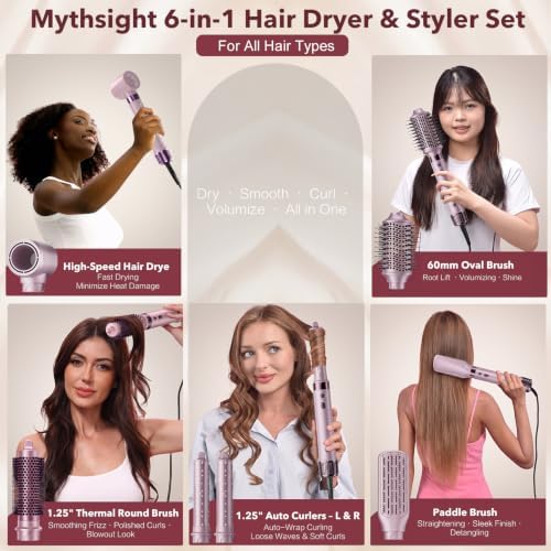 Mythsight StyleVibe 6-in-1 Air Styler with Hair Dryer & Auto-Wrap Curl L/R - Image 2