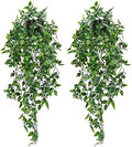 Whonline 2pcs Fake Hanging Plants, Artificial Potted Plants for Indoor Outdoor Aesthetic Office Living Room Shelf Decor by WHONLINE