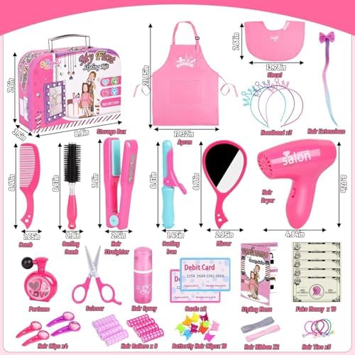 Hair Salon Toys for Girls, Beauty Salon Playset Pretend Hair Styling Set - Image 5