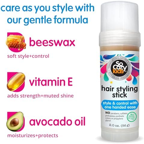 SO COZY Kids Hair Wax Stick, Gentle Flyaway Hair Tamer, Paraben-Free, 2 Oz - Image 3