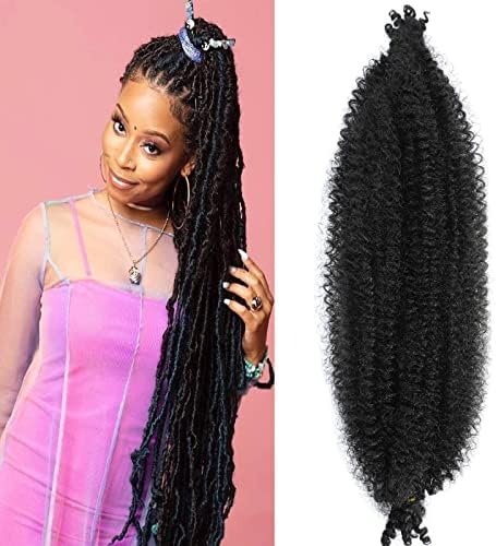 30 Inch Pre-Separated Springy Afro Twist Hair 8 Packs Black Pre-Fluffy Natural Curls are Perfect for Marley Crochet Hair Suitable for Black Women (1B#, 30 Inch (Pack of 8)) by Celie