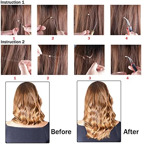 Duufin Hair Extension Kit 500 Pcs Dark Brown Hair Extension Beads With Tool - Image 7