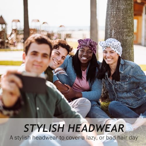 Ababalaya Satin Lined Beanies for Women Chemo Headwear Sleep Cap - Image 6