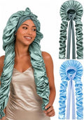 Double Layer Slik Like Satin Bonnet, 33-43" XXL Bonnet for Braids Long Hair by Kemispary