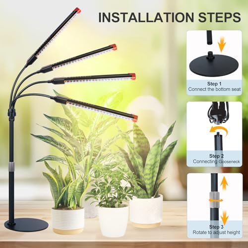 4‑Head Full Spectrum Table Top Grow Lights for Indoor Plants - Image 6