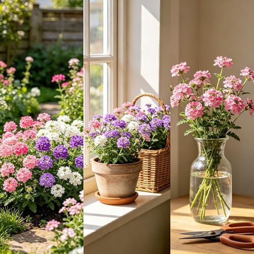 CarpetC 200+ Verbena Seeds for Planting, Perennial Flower Ground Cover, Drought Tolerant with Long Blooms, Attracts Pollinators for Outdoor Garden, Borders, Containers & Hanging Baskets by GardenGlorySeed