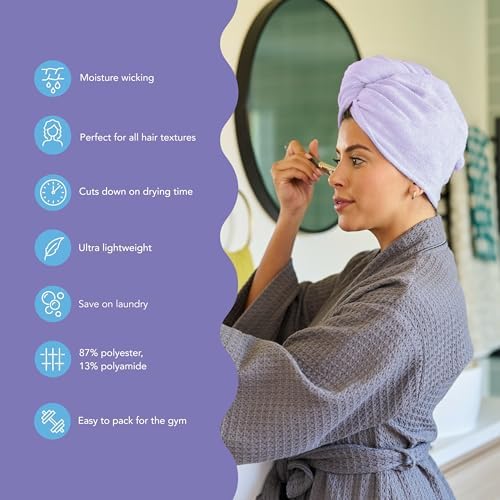 Turbie Twist Microfiber Hair Towel, Lilac & Lemon (2 Pack) - Image 2