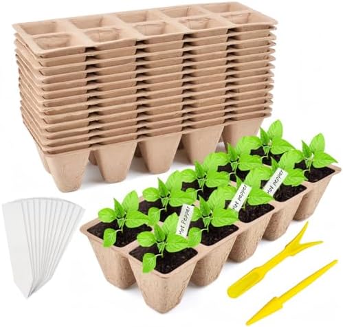 480 Cells Seed Starter Tray, 48 Pack Seed Starter Kit by Sayehuanye