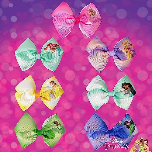 Disney Princess - Girls Hair Accessories Gift Set - Kids Hair Bows - 7 Pcs 4 Inch Bundle - Different Princess on Each Clip - Alligator Clip Ages 3+ - Image 5