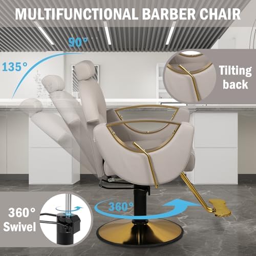 Reclining Salon Chair for Hair Stylist with Heavy Duty Hydraulic Pump - Image 5