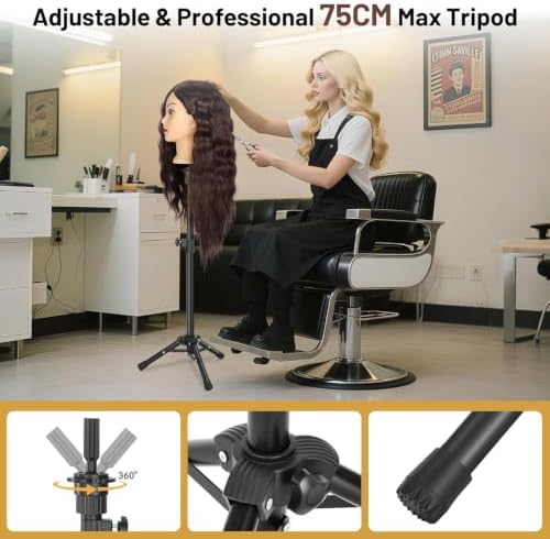 23" Mannequin Head with Hair for Hairdressing Training and Hair Styling - Image 4