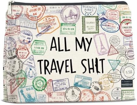 LyoGao Funny Travel Gifts for Women Makeup Bag, Travel Essentials Cosmetic Bag Toiletry Bags Gift for Travelers Girls Trip by LyoGao