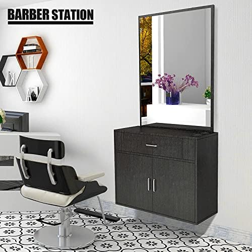 Artist hand Wall Mount Salon Station Styling Station Barber Beauty Spa Salon Equipment(Black) - Image 4