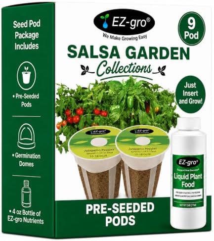 EZ-GRO Salsa Garden Seeds Pod Kit (9) Compatible with Aerogarden Pods by EZ-groWEMAKEGROWINGEASY