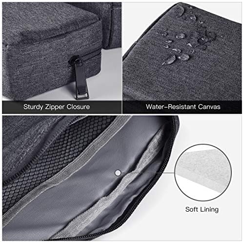 Universal Electronics Accessories Carrying Case, 2PCS Big + Small Portable Storage Pouch, Cosmetic Bag, Cable Organizer Compatible Hard Drive, Mouse, Power Bank, Adapter, Cellphone, Space Gray - Image 4