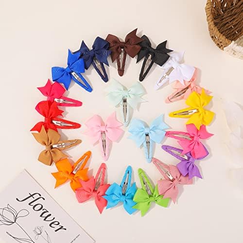 40PCS Snap Baby Hair Bows Clips for Girls Grosgrain Ribbon Fully Wapped 2 Inch Infant Hair Barrettes Accessories for Baby Girls Newborns Toddler - Image 6