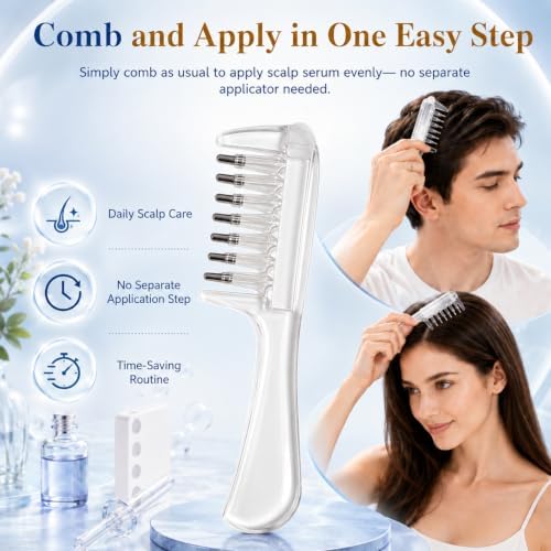 2Pcs Scalp Essential Oil Applicator,Scalp Massaging Brush Applicator,Hair Care Oils,Scalps Oil Applicator for Hair Growth Care,Fast Regrowth & Strengthens Hairs Roots (B) - Image 2