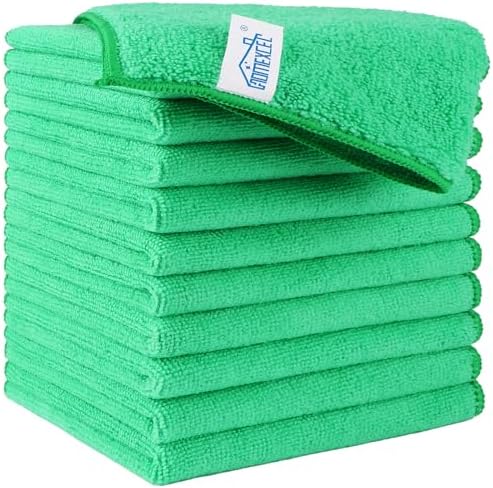 HOMEXCEL Green Microfiber Cleaning Cloth, Microfiber Towels for Car, 12 PK by HOMEXCEL