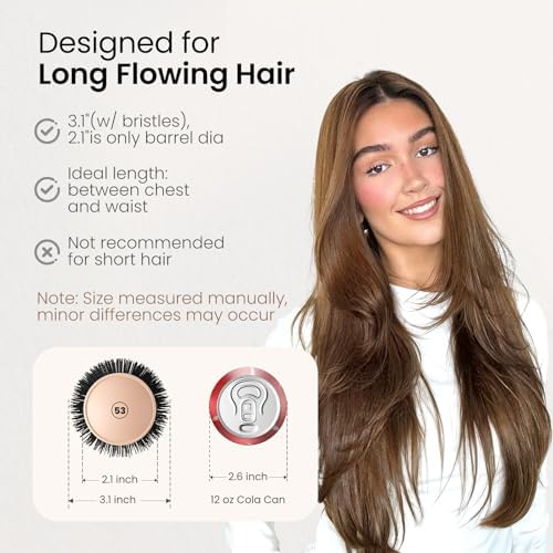 AIMIKE Round Brush for Blow Out, Extra Long Round Hair Brush - 2.1" Barrel - Image 2